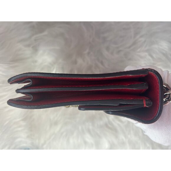 Gucci Red Leather Dionysus Shoulder Bag With Chain Strap & Embellished Tiger Hea - Picture 7 of 16